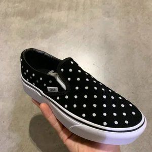 VANS suede polka dot slip on sneakers